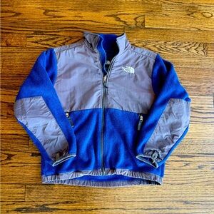 The North Face Kids Blue Fleece Jacket Full Zip Pockets - medium
